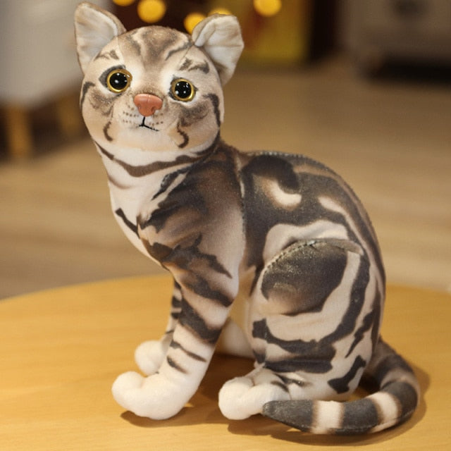 Realistic Cat Plush Toy Decorations