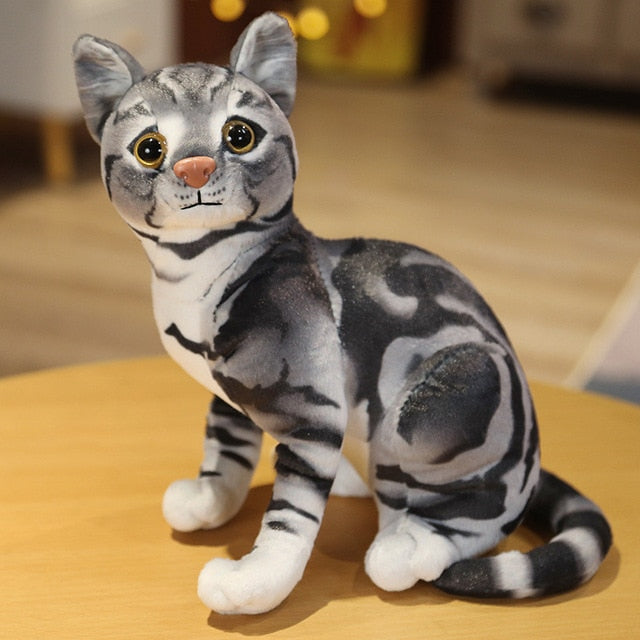 Realistic Cat Plush Toy Decorations