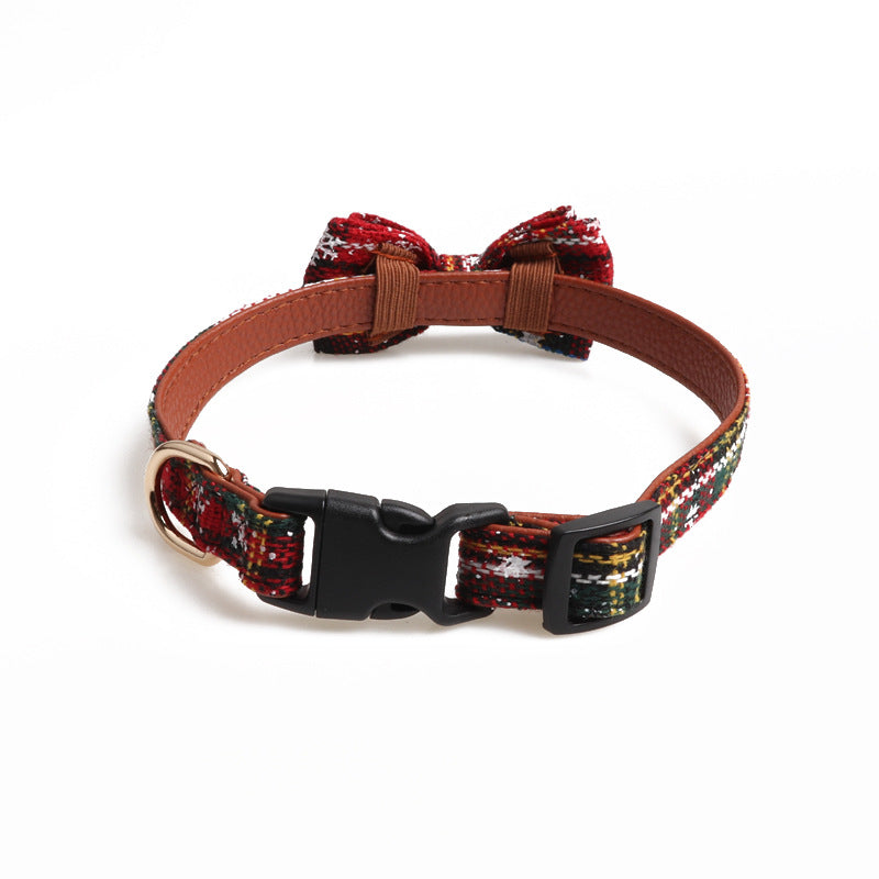 Red Striped Cat Bowtie Collar