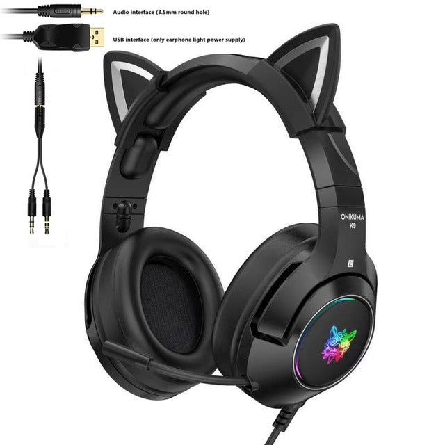 Cat Ear Headphones with Mic