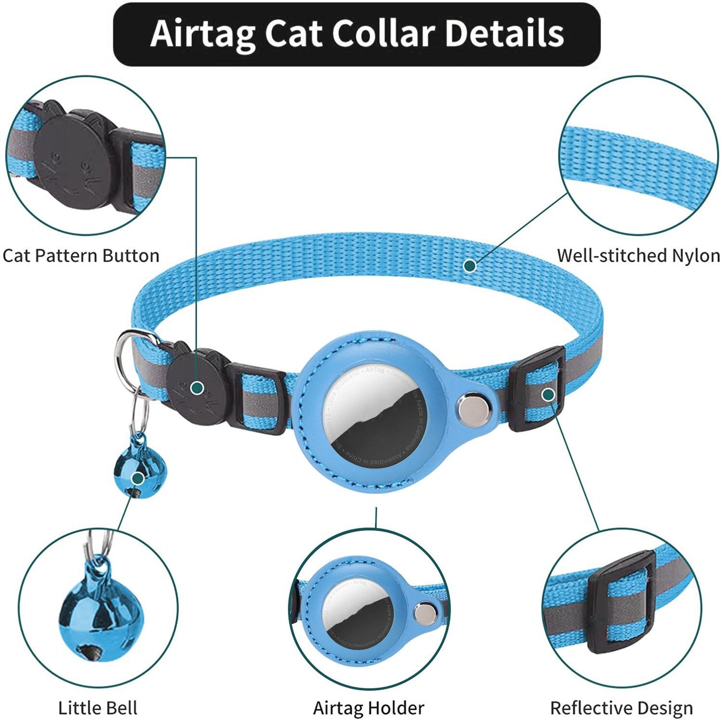 Adjustable Cat Collar with Protective Cover