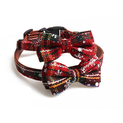 Red Striped Cat Bowtie Collar