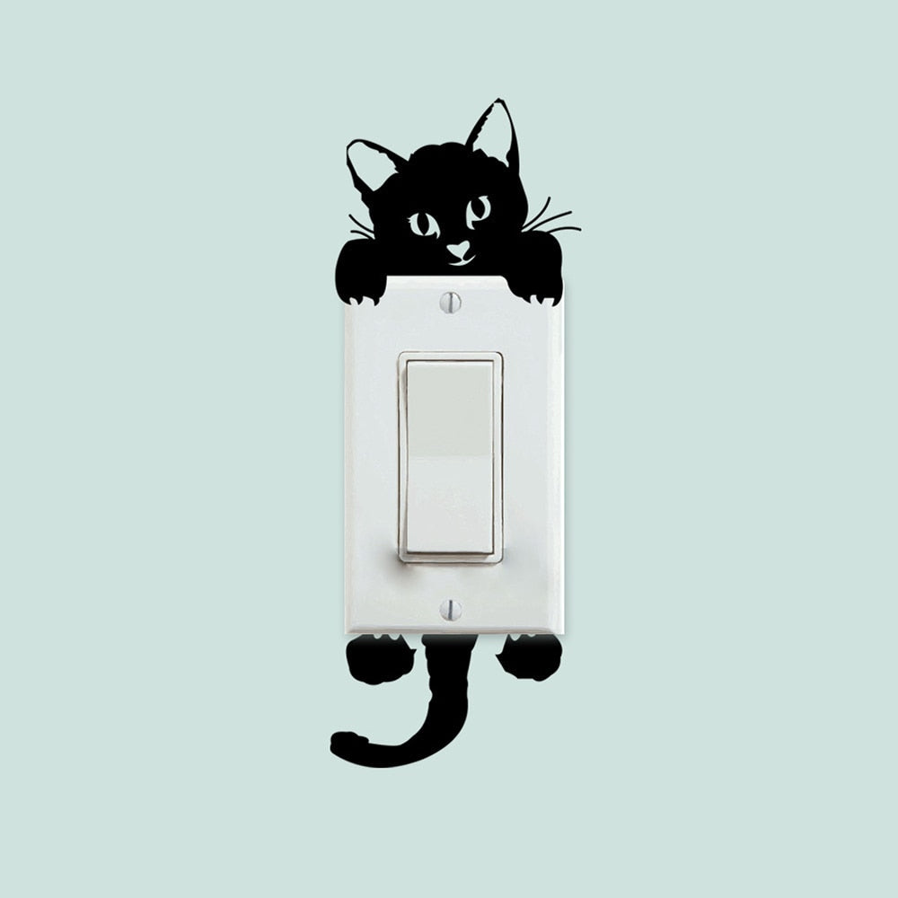 Lovely Cat Switch Wall Stickers